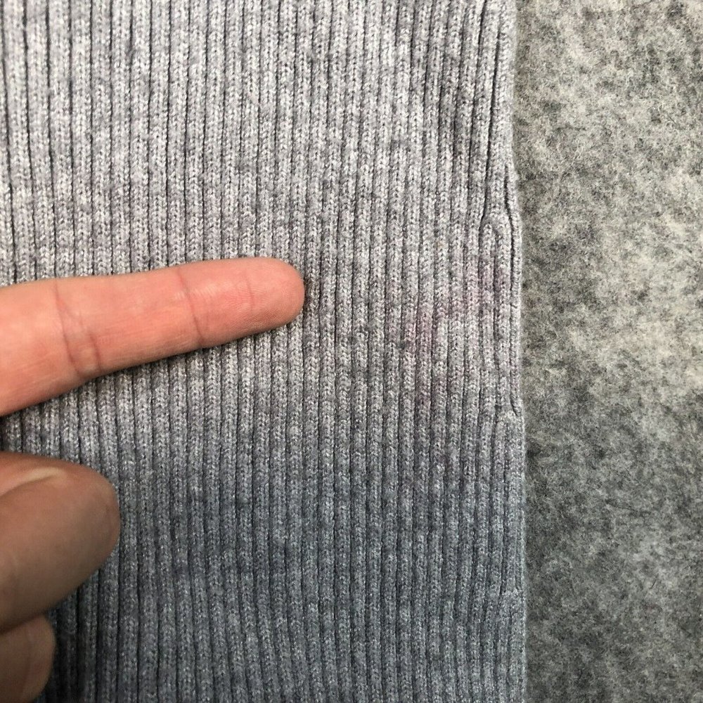 Cotton Emporium Sweater M Rib Knit Slim Fit Flare Cuffs Cutout Front Peek A Boo - Picture 9 of 10